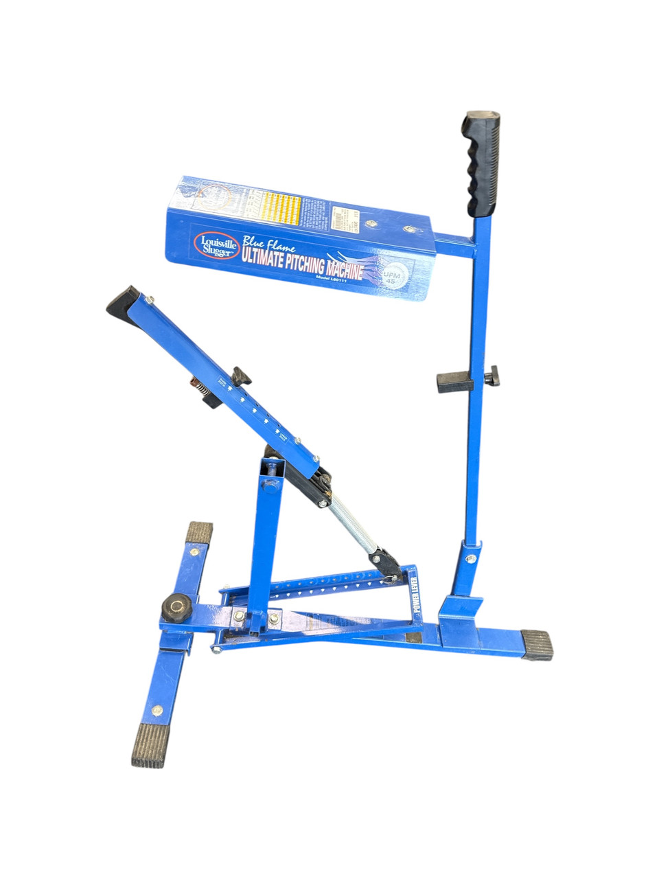 Used Louisville Slugger BLUE FLAME PITCHING MACHINE Field