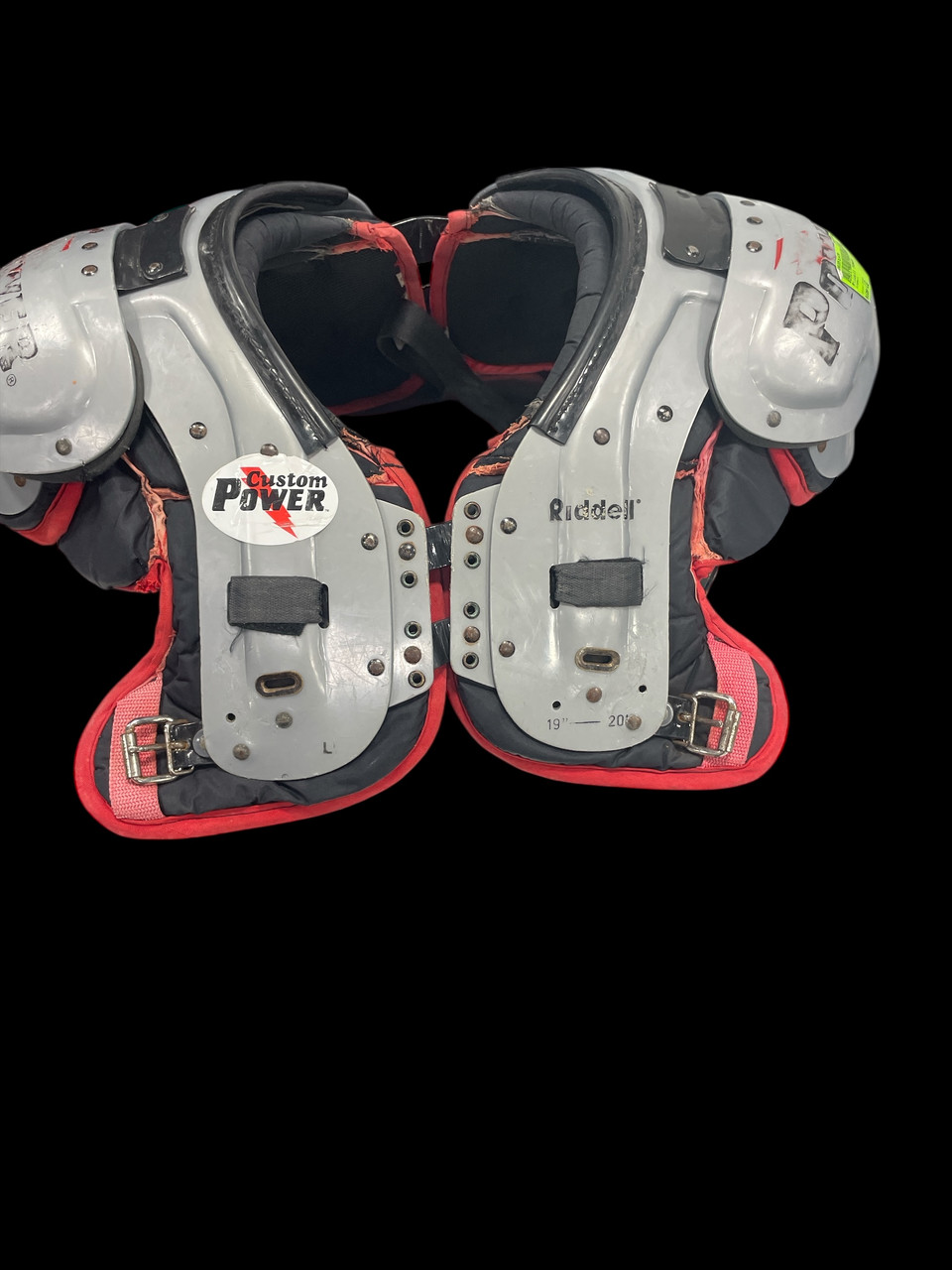 Used Riddell POWER FB Shoulder Pads Grey LG