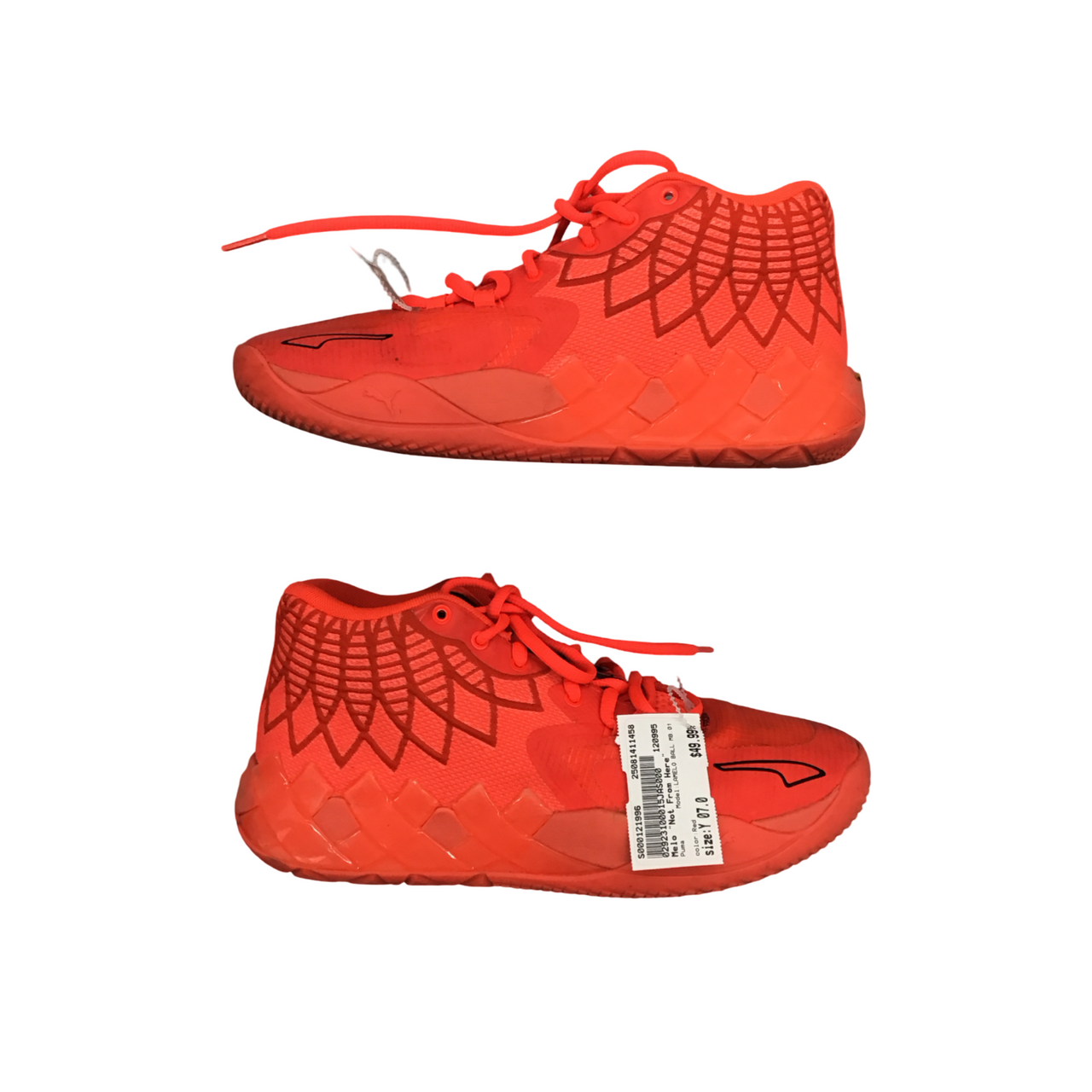 Used Puma LAMELO BALL MB.01 Basketball Shoes Y Red Youth 07.0