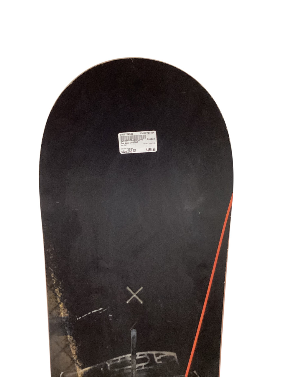 Used Burton CUSTOM Mens Snowboard Only Orange 162 cm
