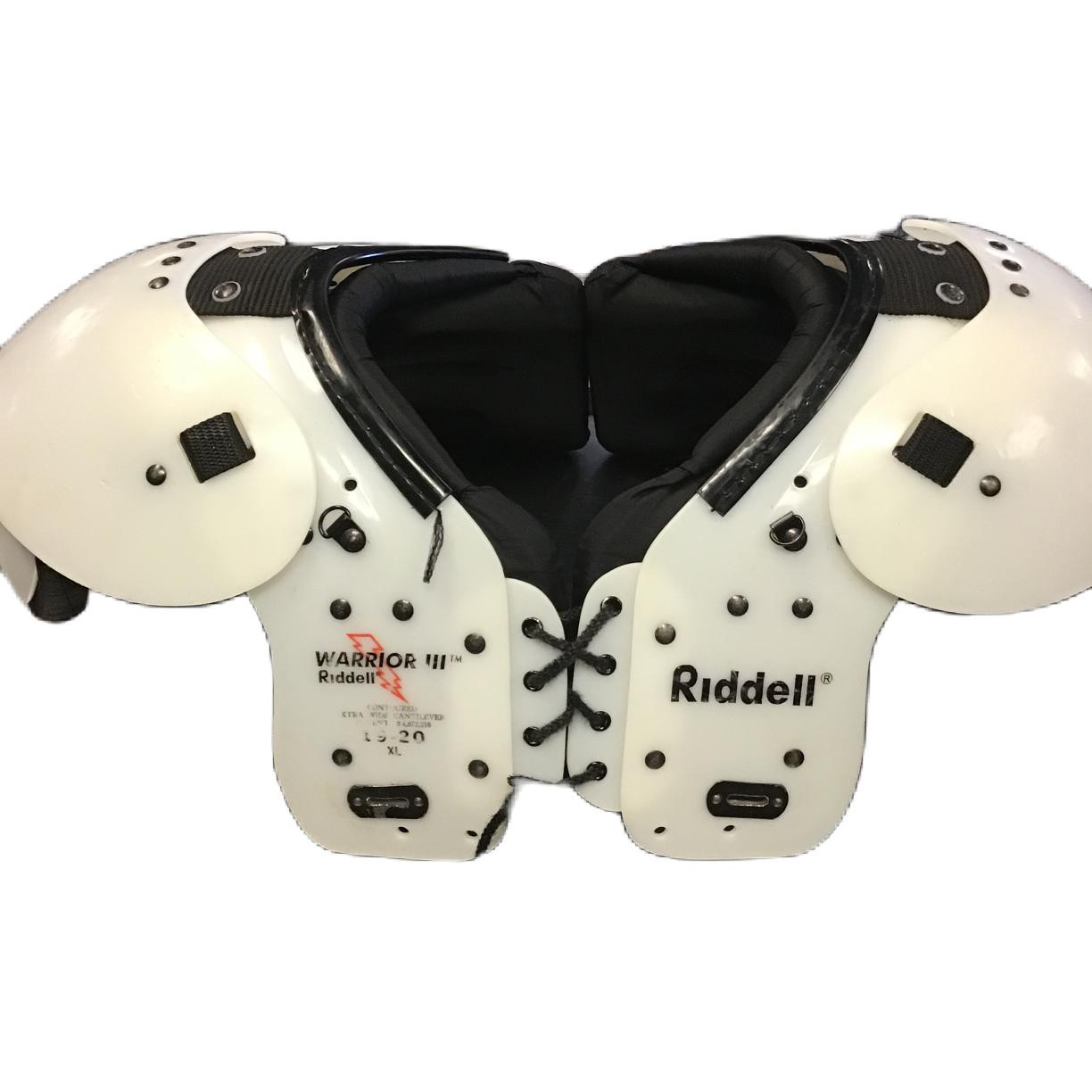 Used Riddell WARRIOR III FB Shoulder Pads White XL
