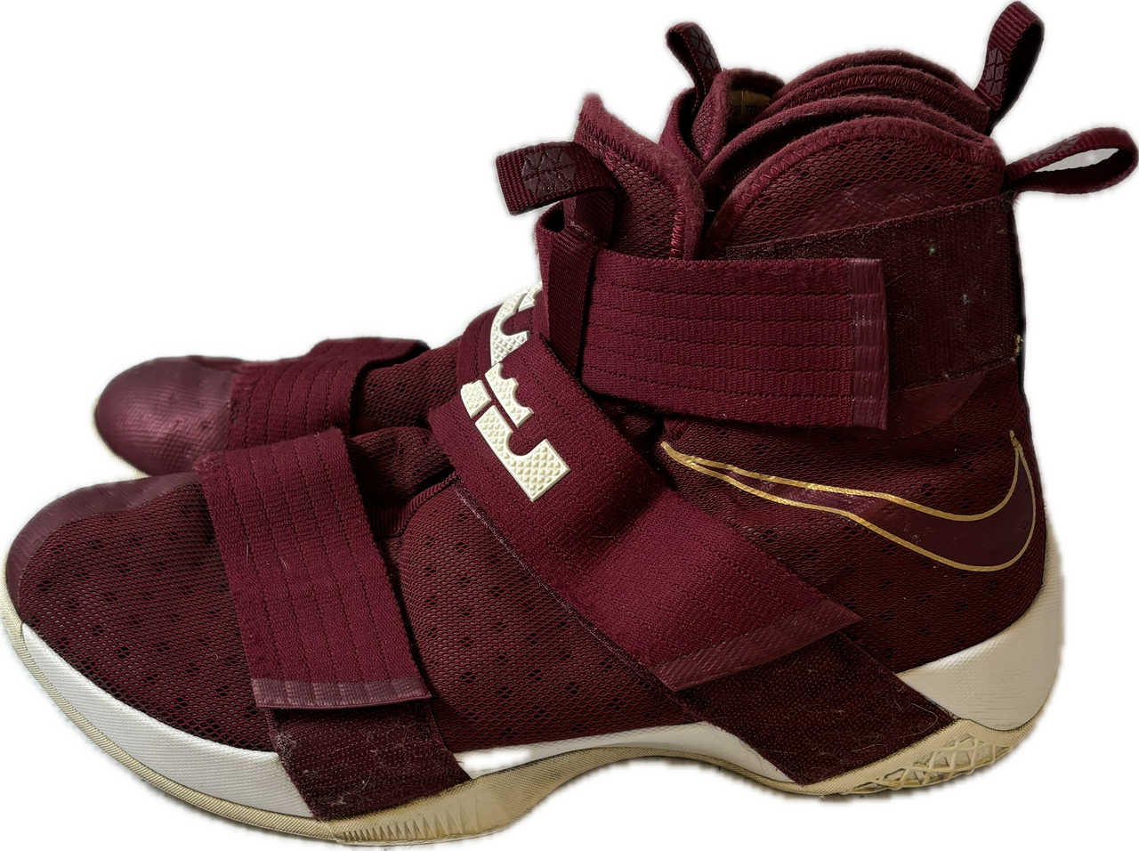Used Nike LEBRON SOLDIER X Basketball Shoes M Maroon Senior 12