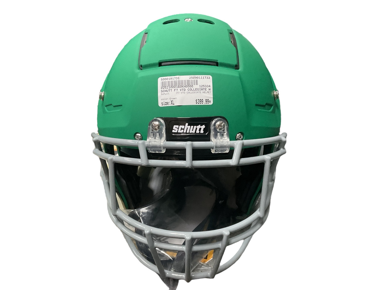 Used Schutt F7 VTD COLLEGIATE HELMET FB Helmet Green XL