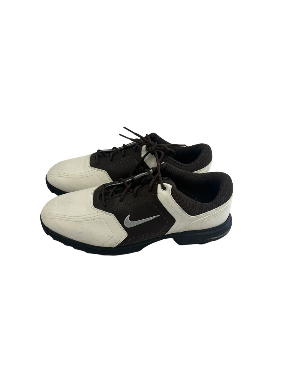 Used Nike POWER CHANNEL HERITAGE Mens Golf Shoes White Senior 9 display picture 1