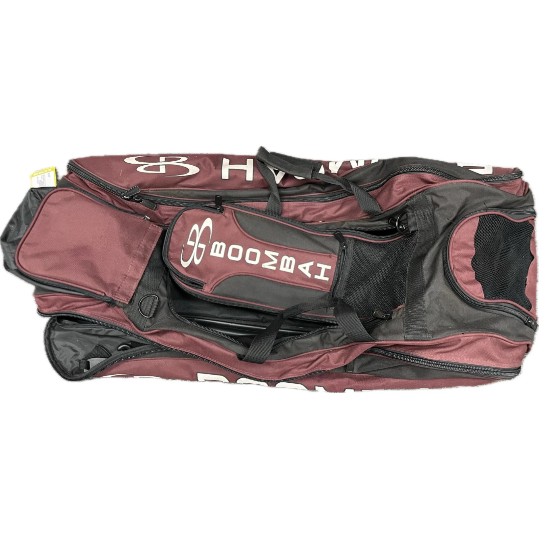 Used BoomBah CATCHERS WHEEL BAG BB/SB Player Wheeled Bag Maroon
