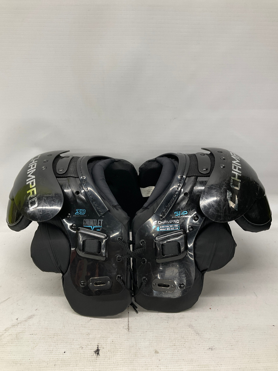Used Champro GAUNTLET VERSION 1 FB Shoulder Pads Black SM