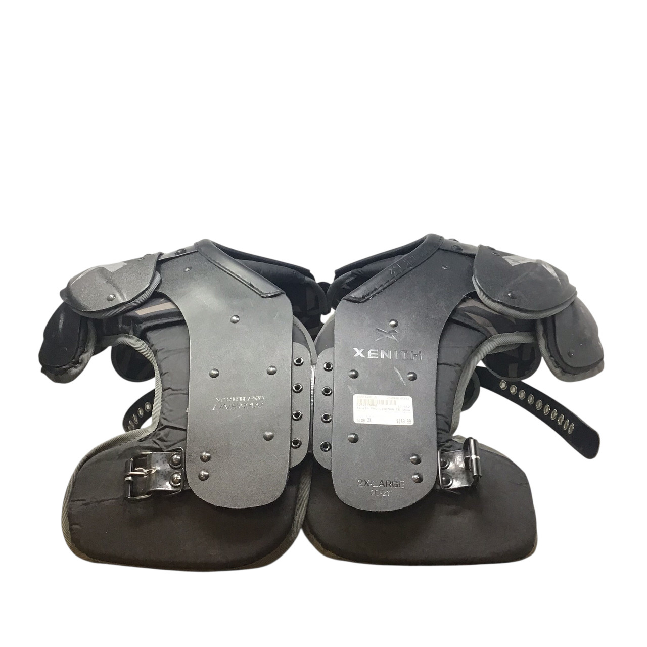 Used Xenith PRO LINEMAN FB Shoulder Pads Black 2X