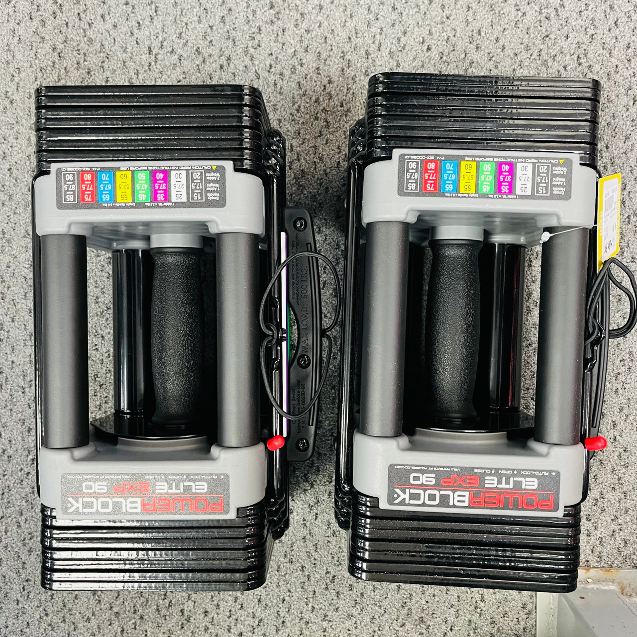 Used PowerBlock ELITE EXP 90 Adj Dumbbells Black 5-90 LB