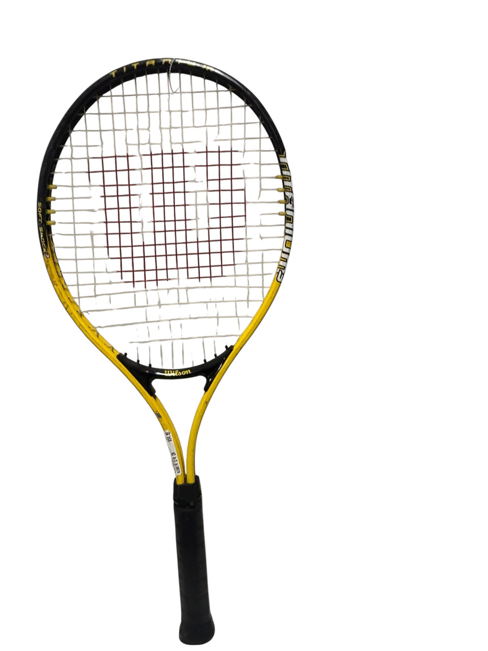 Used Wilson TITANIUM SOFT SHOCK 3 Adult Tennis Racquet Yellow 4 1/4