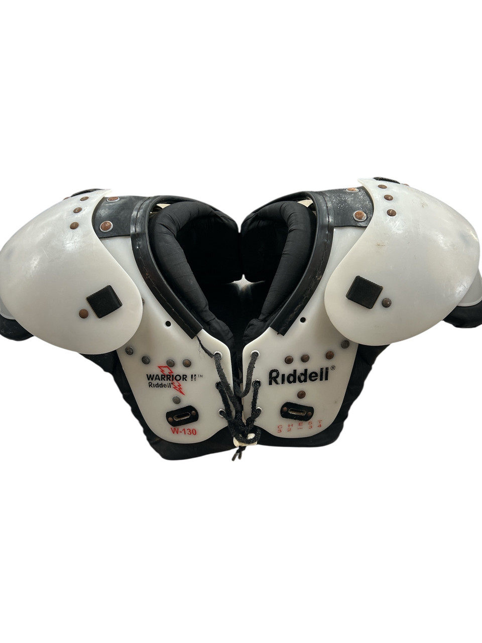 Used Riddell WARRIOR 11 FB SP LG FB Shoulder Pads White LG