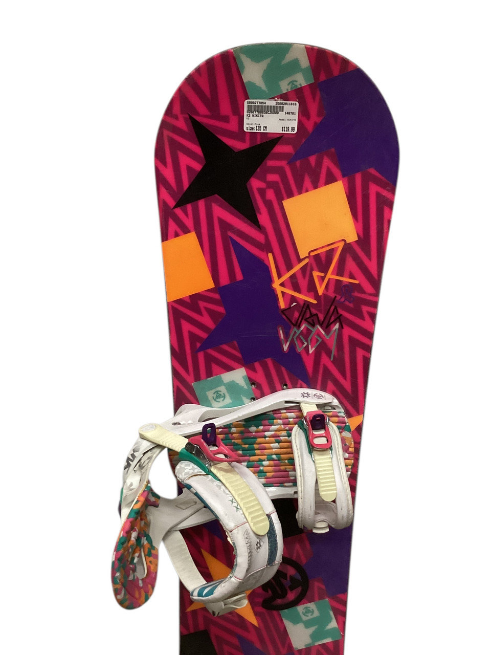 Used K2 NIKITA Girls Board/Binding Pink 135 cm