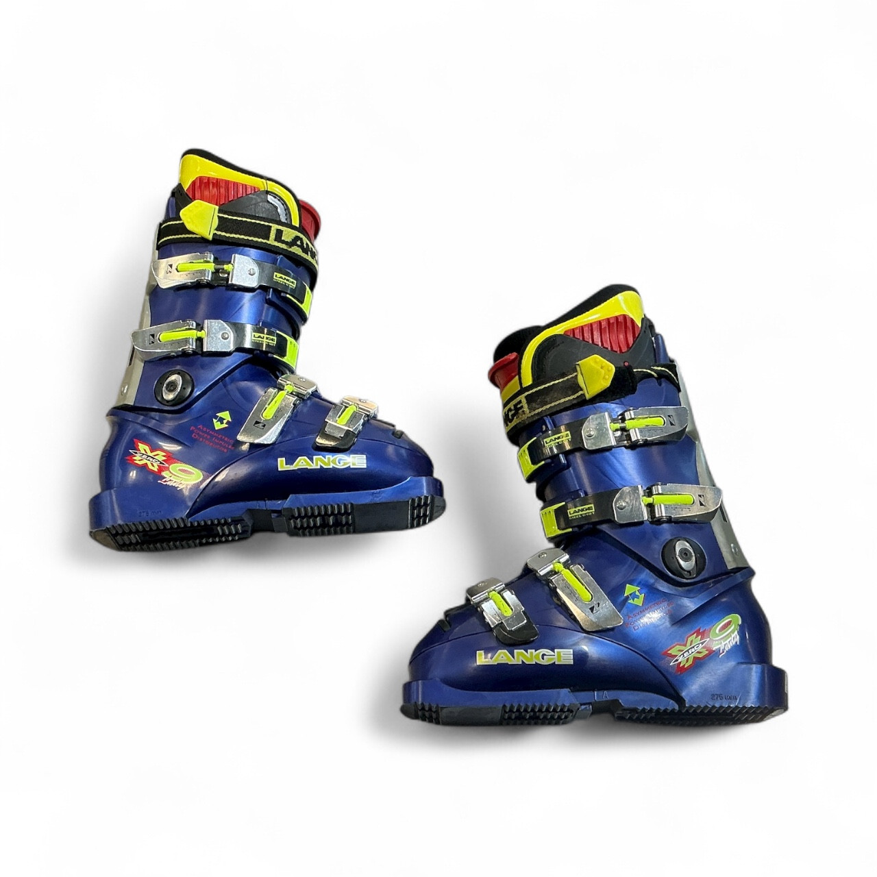 Used Lange X09 Mens DH Ski Boot Navy Blue 220 MP - J04 - W05