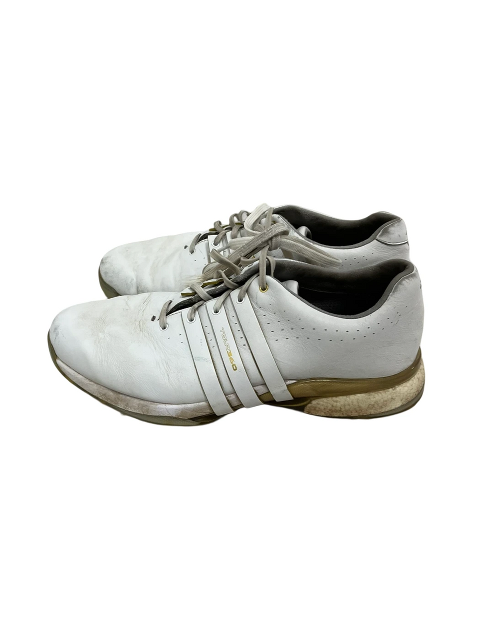 Used Adidas TOUR 360 Mens Golf Shoes White Senior 10