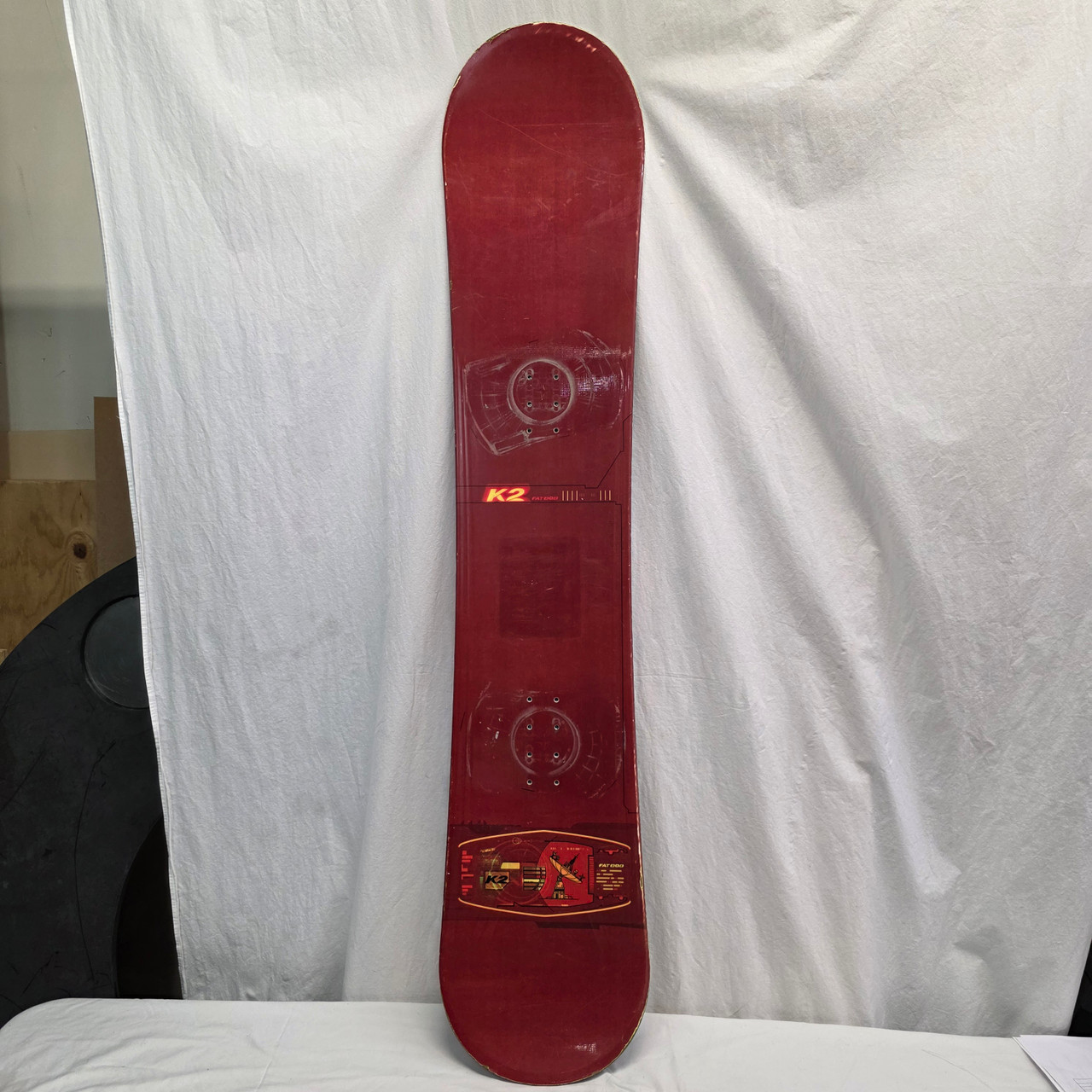 Used K2 FATBOB Mens Snowboard Only Red 155 cm