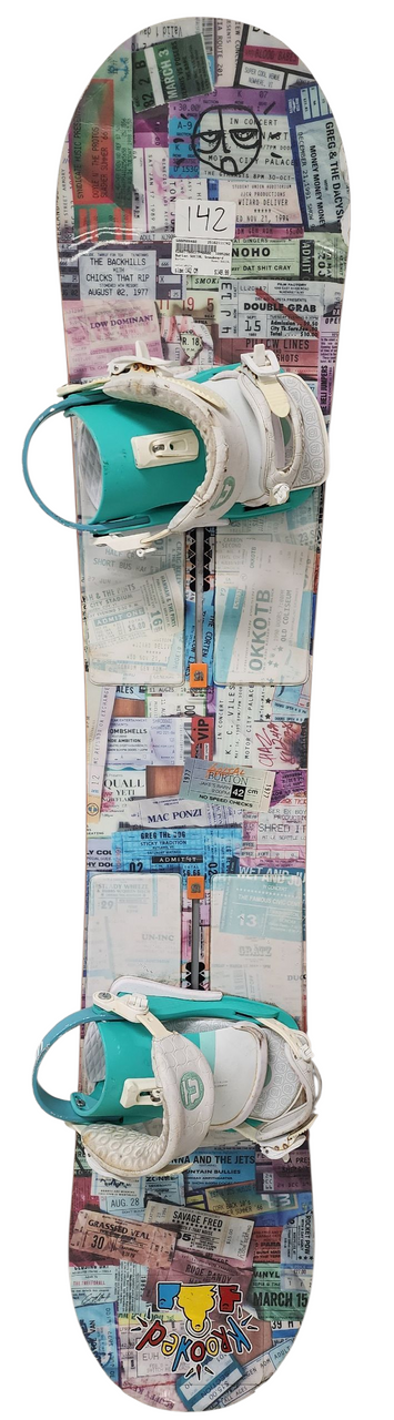 Used Burton SOCIAL Girls Board/Binding White 142 cm