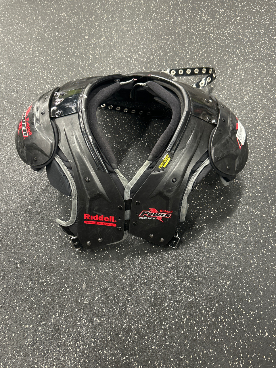 Used Riddell POWER SPK+ QB/WR FB Shoulder Pads Black MD