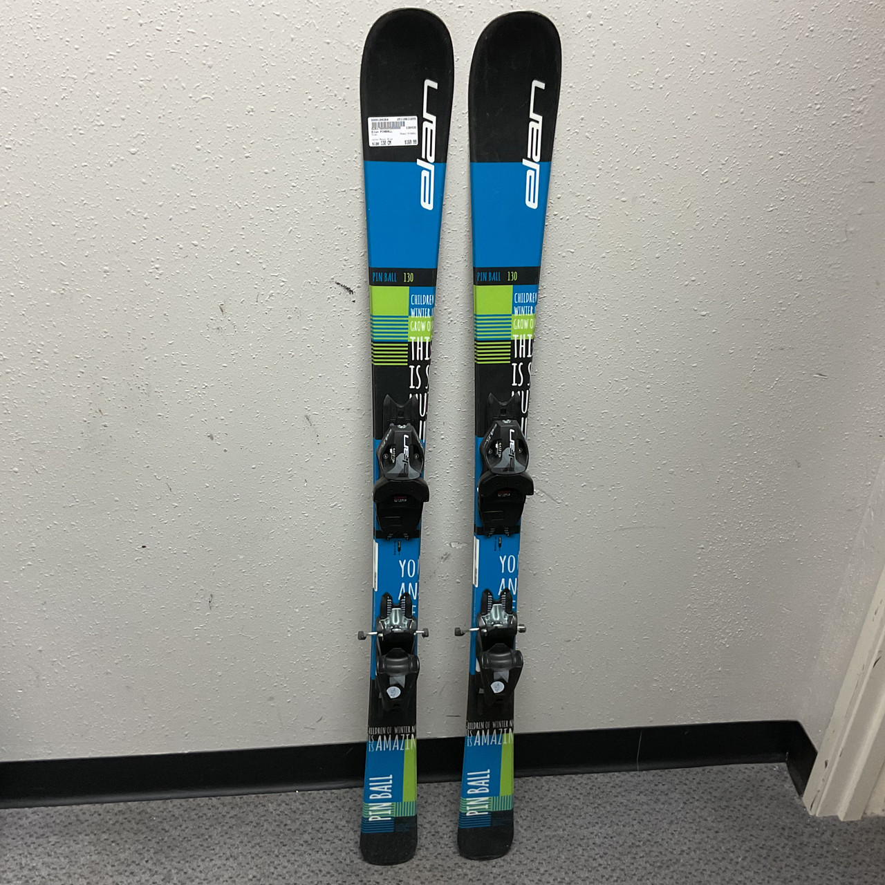 Used Elan PINBALL Boys DH Ski/Binding Royal Blue 130 cm