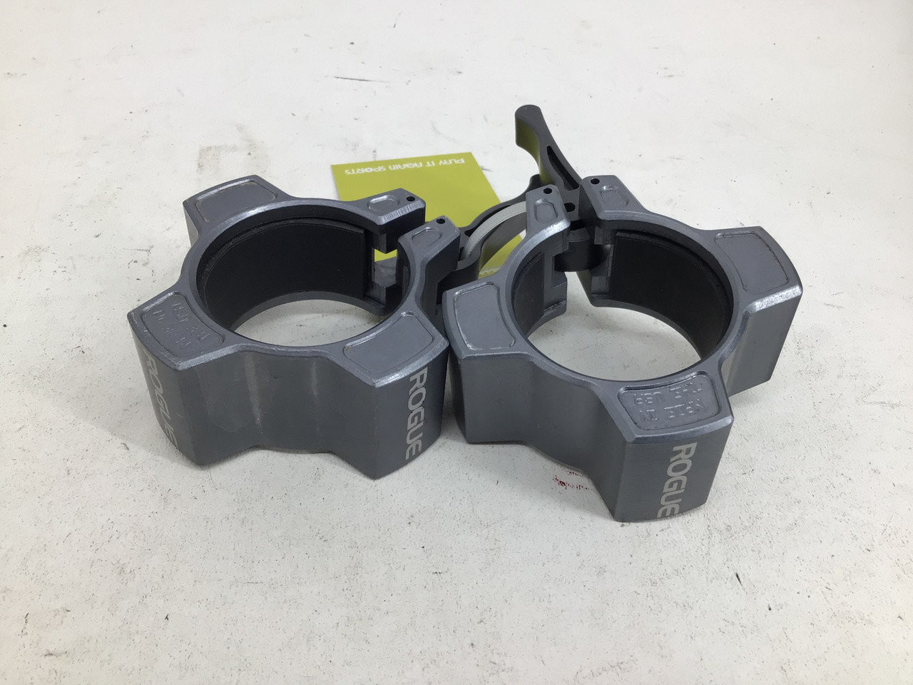 Used Rogue ALUMINIUM OSO BARBELL COLLARS- PAIR Exercise Accessory