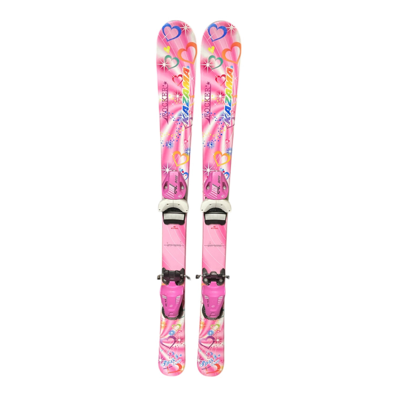 KAZAMA スキー ロッカータイプ ピンク Used ROCKER KAZAMA Girls DH Ski/Binding Pink 96 cm