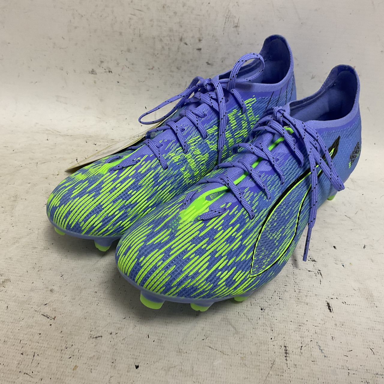 purple and blue soccer cleats