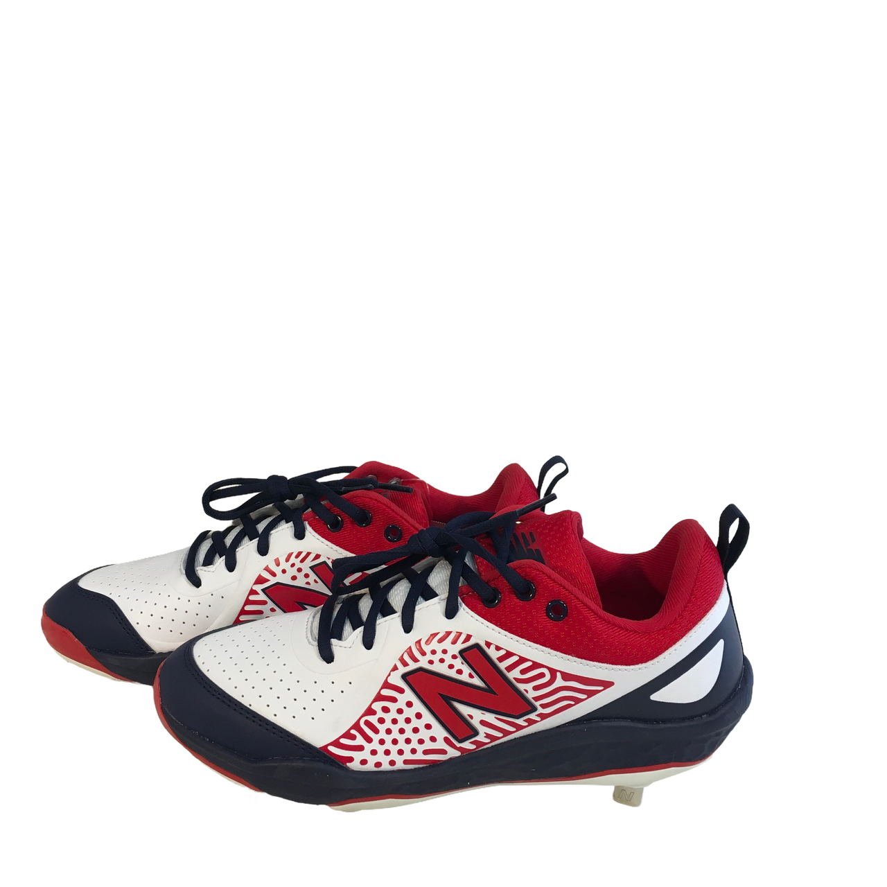 red and blue softball cleats