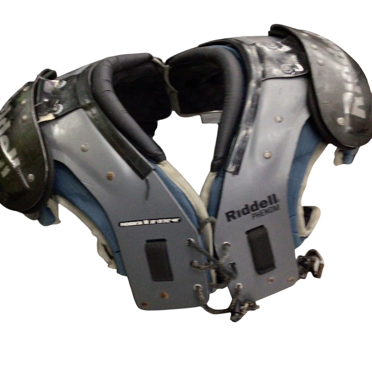 Used Riddell PHENOM SK FB Shoulder Pads Grey MD
