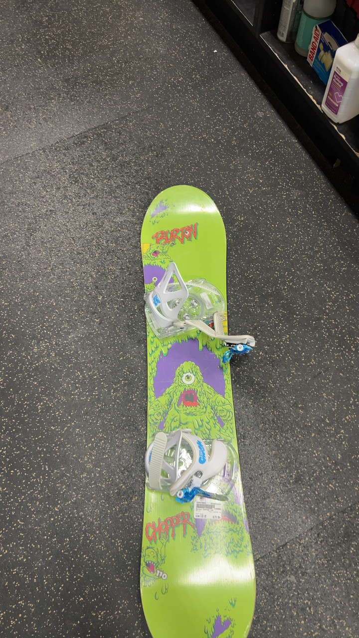 Used Burton CHOPPER 110 Boys Snowboard Only Green 102 cm
