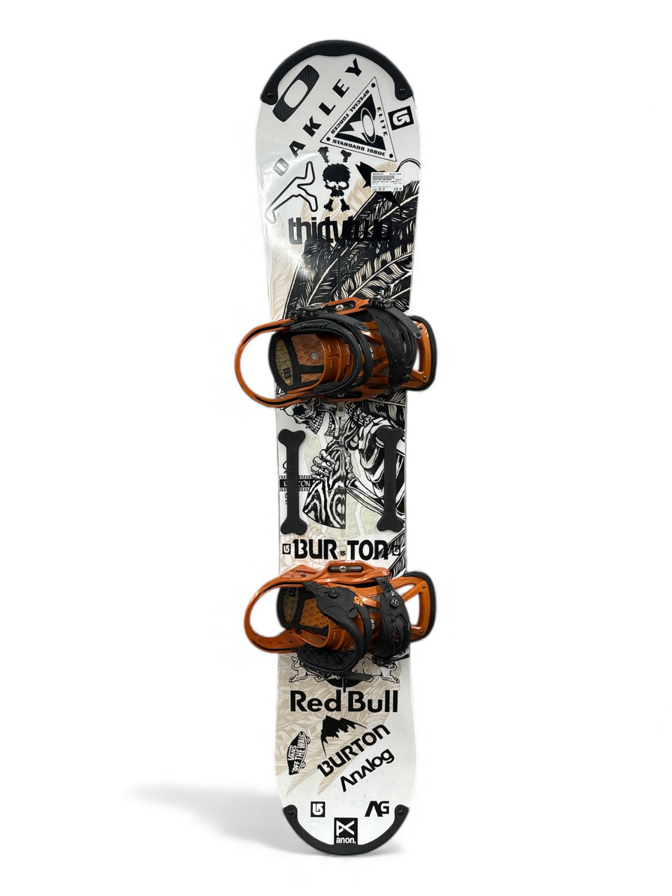 Used Burton TWIN Mens Board/Bindings Black And White 154 cm