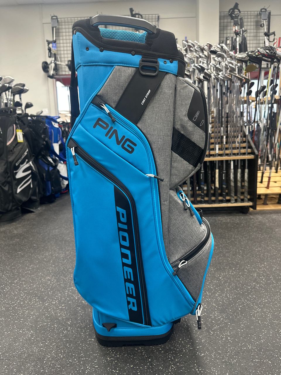 Used Ping PIONEER 22 Mens Cart Bag Carolina Blue