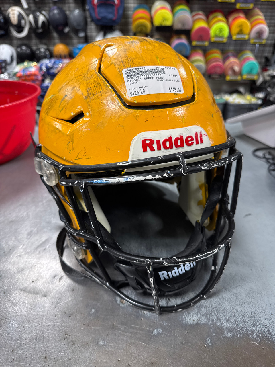 Used Riddell SPEED FLEX FB Helmet Yellow LG