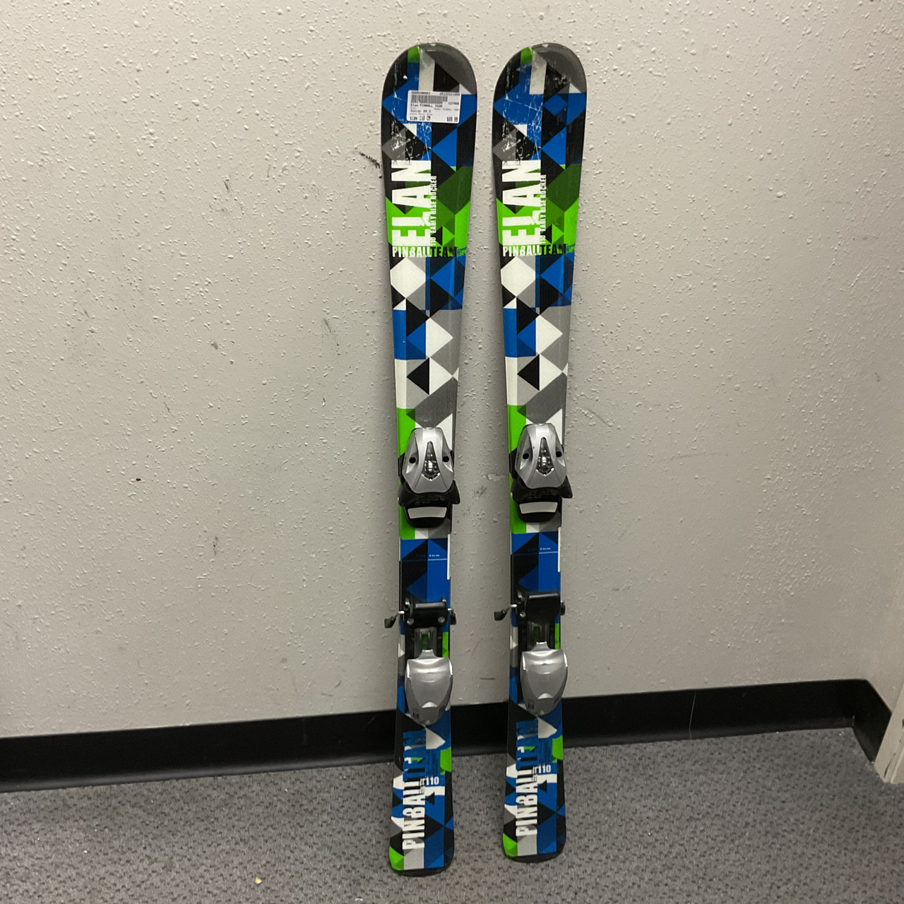 Used Elan PINBALL TEAM Boys DH Ski/Binding Royal Blue 110 cm