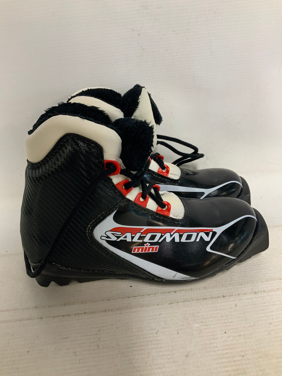 Used Salomon MINI Boys SNS XC Ski Boots Black JR-03