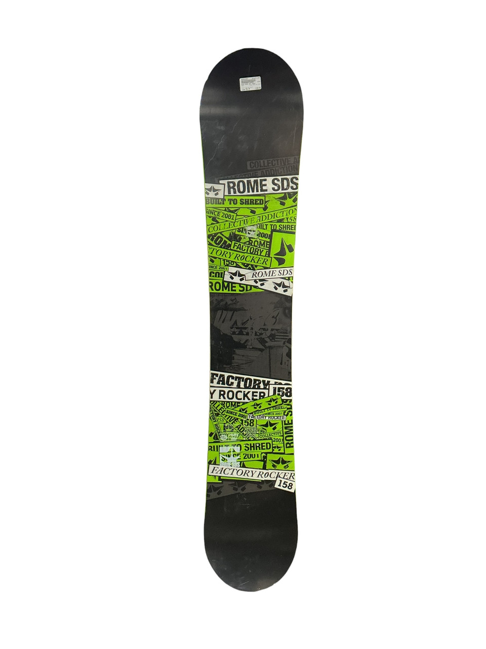 Used Rome ROME SDS 158CM Mens Snowboard Only Lime And Black 158 cm