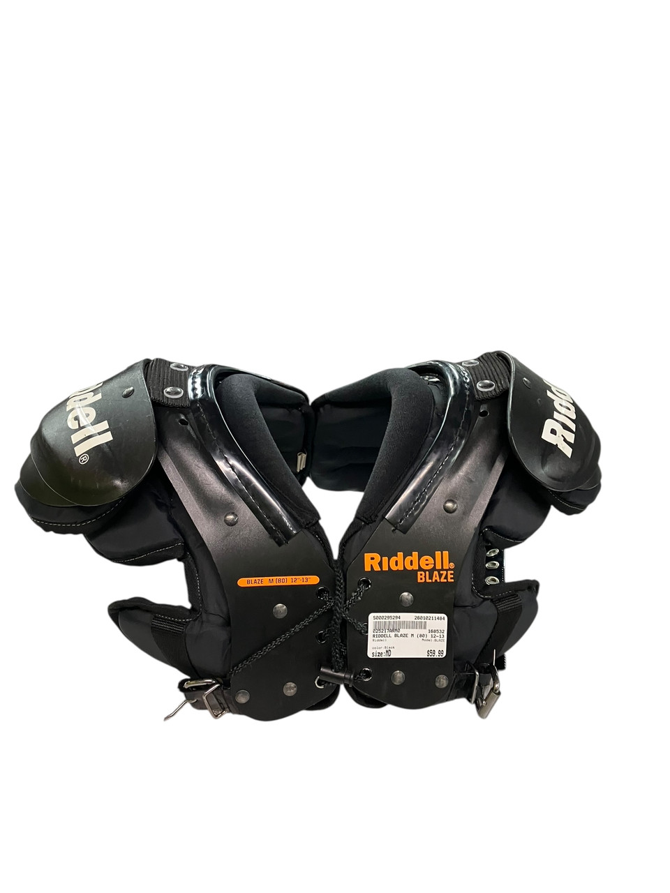 Used Riddell BLAZE FB Shoulder Pads Black MD
