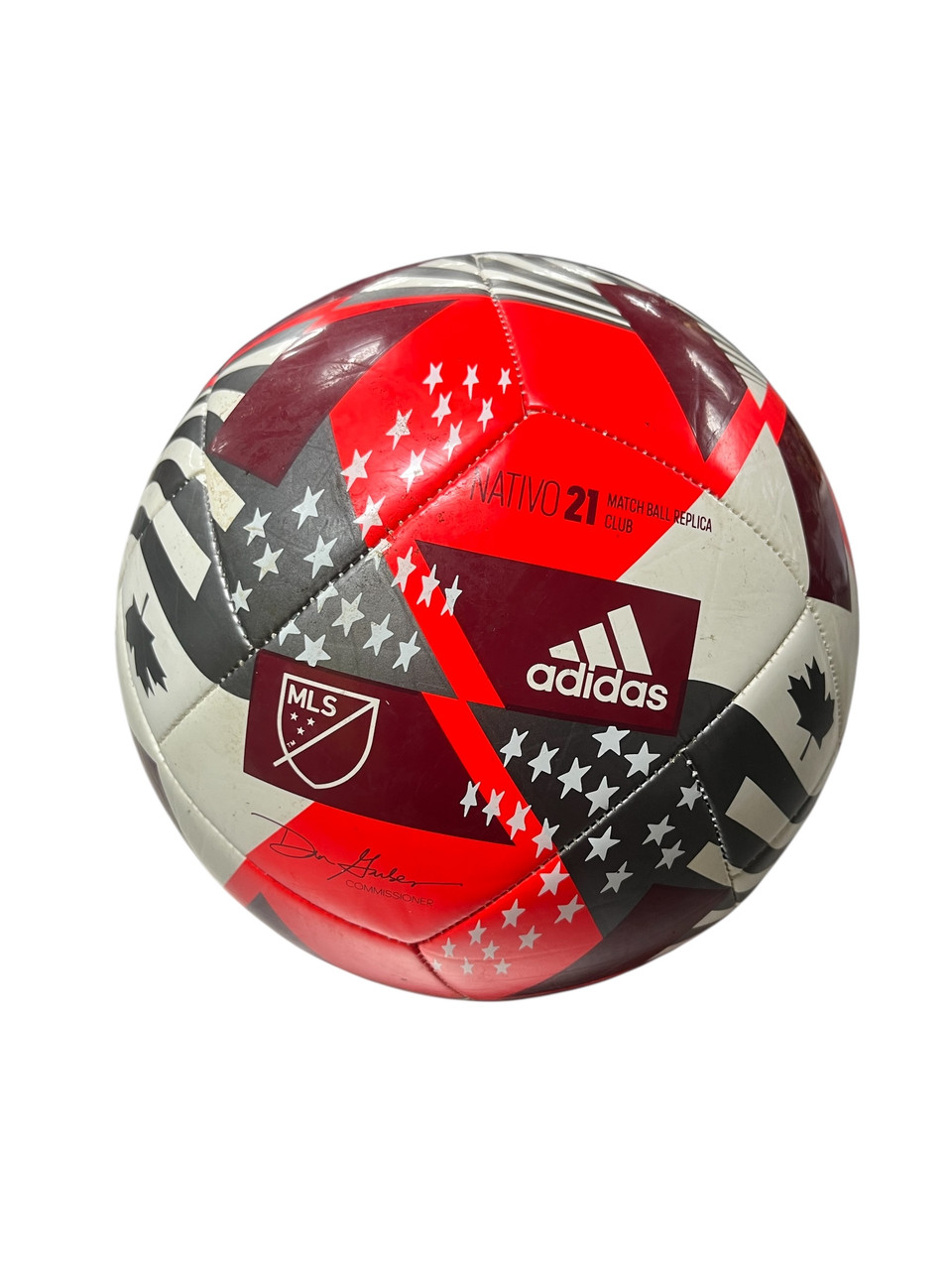 Used Adidas NATIVO 21 All Size Soccer Ball Red 5