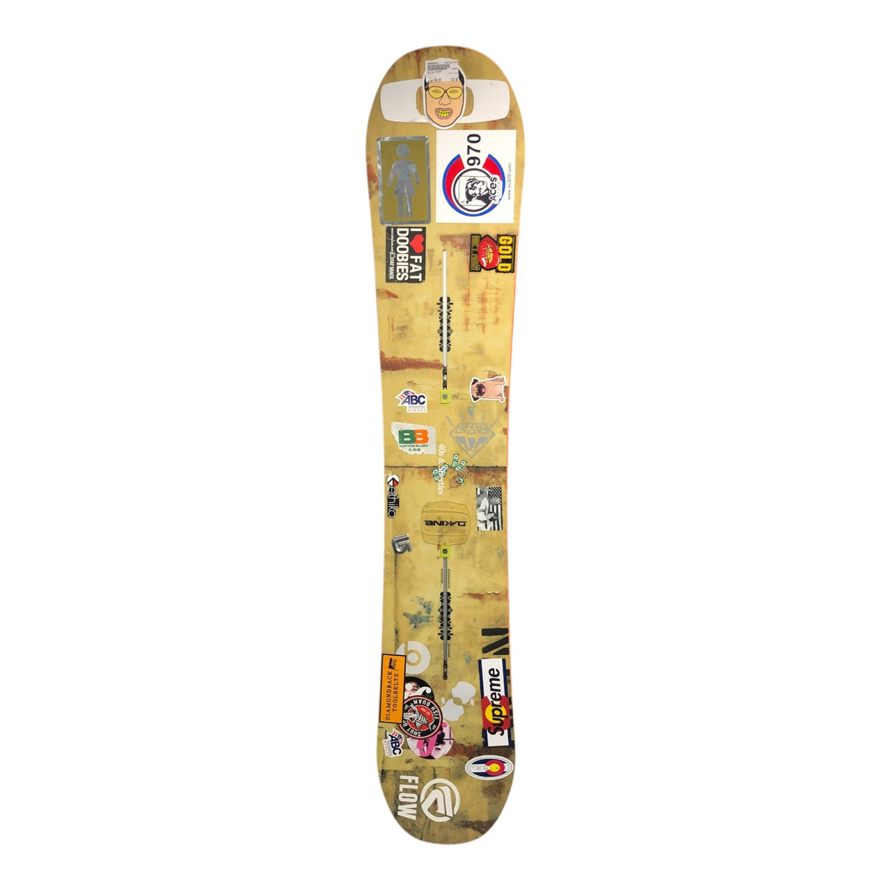 Used Burton BLUNT Mens Snowboard Only Tan 154 cm