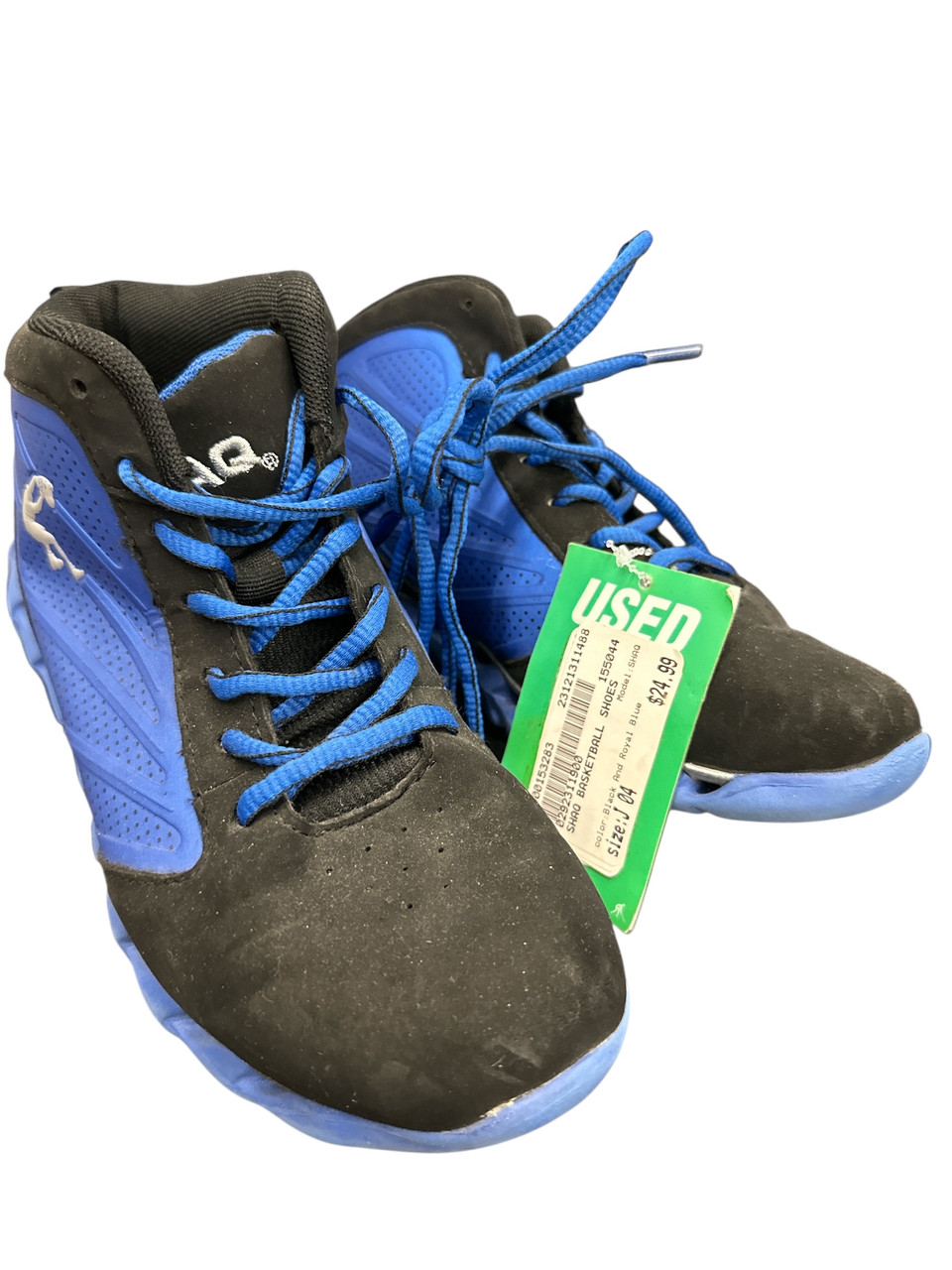 royal blue and black basketball shoes