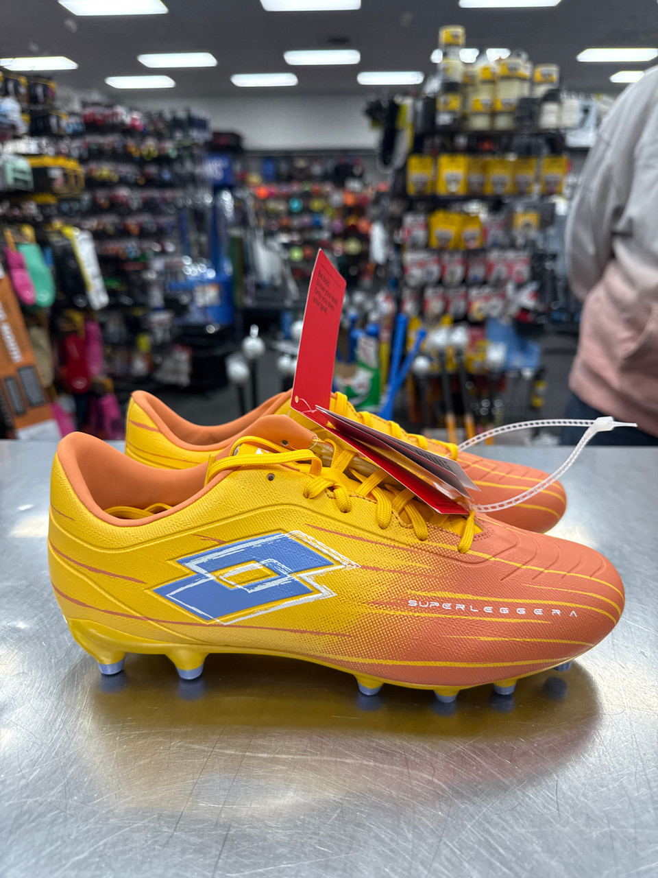 Lotto Superleggera Soccer Shoes Mens Size 8 Yellow Orange Cleats Football New! Lotto Superleggera Soccer Shoes Mens Size 8 | Mercari main image 3
