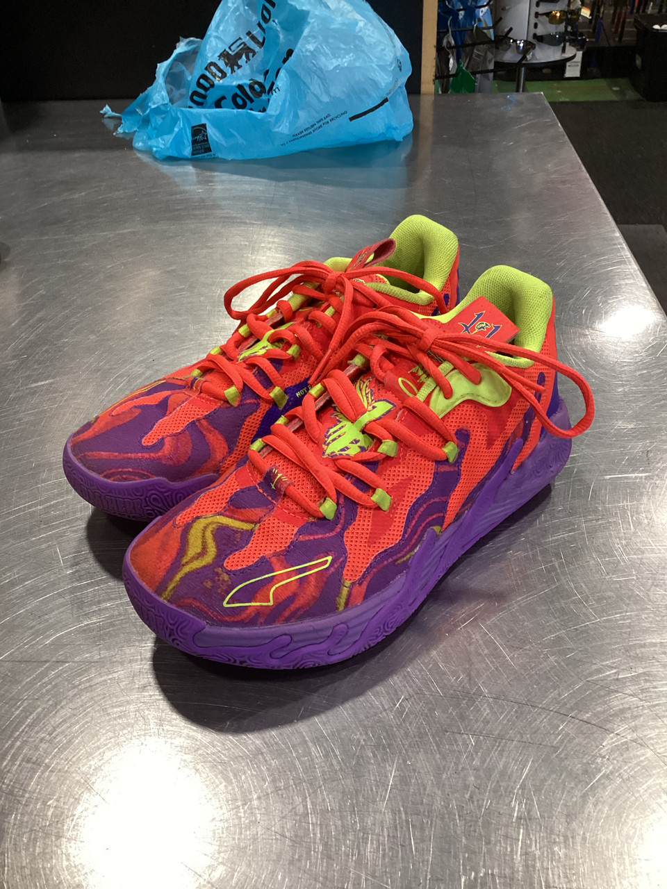 Used Puma M.E.L.O. 1 OF 1 RARE FEAR Basketball Shoes Y Orange