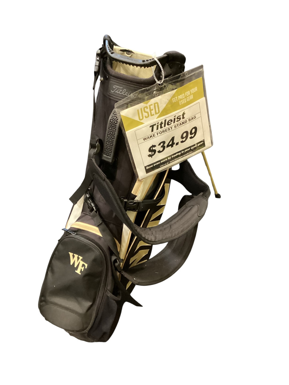Used Titleist WAKE FOREST GOLD Mens Stand Bag Black