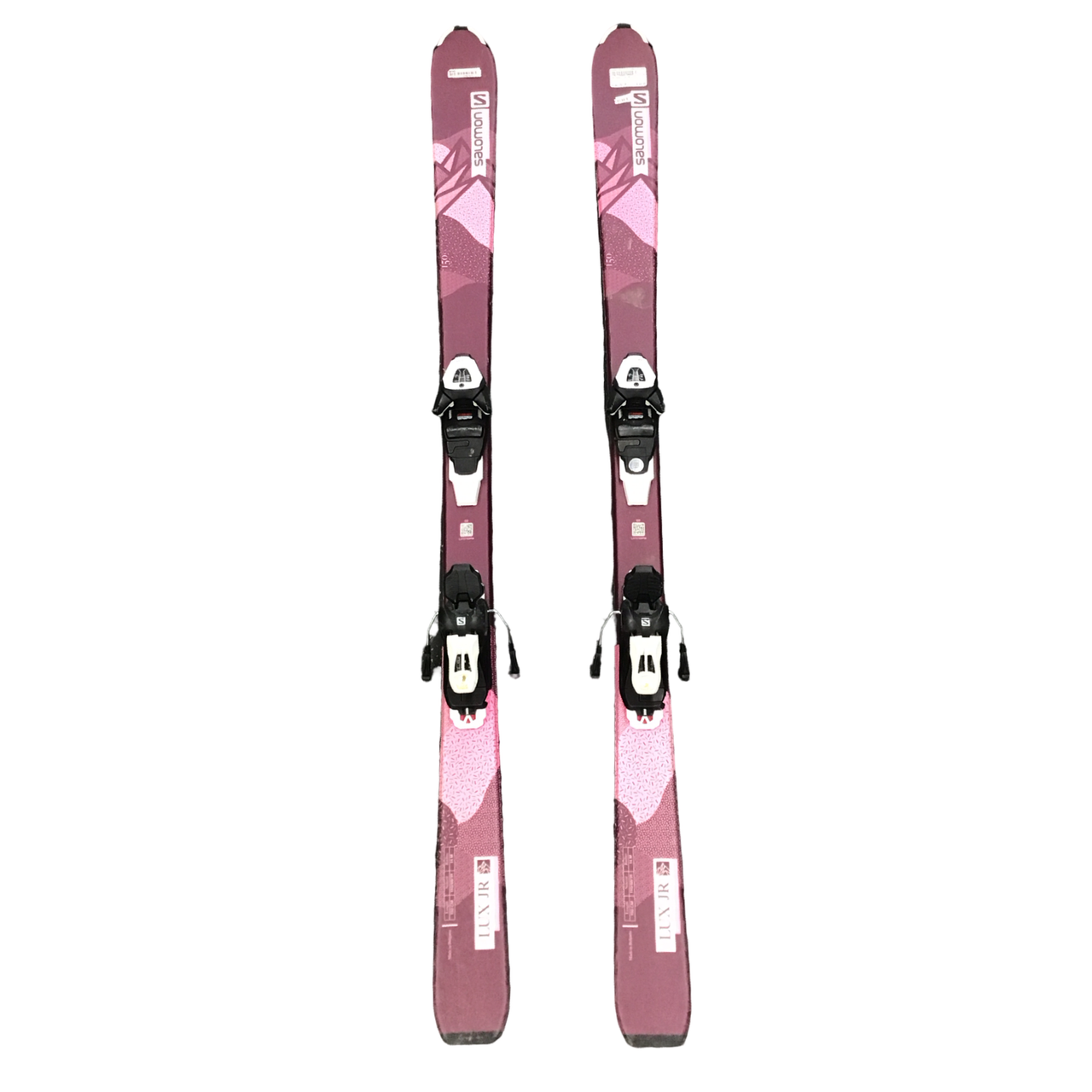 salomon girls skis pink QST 100 Iceberg Green 2026 148 This design smooths out variable snow and makes for easier turn initiation Used Salomon LUX JR Girls