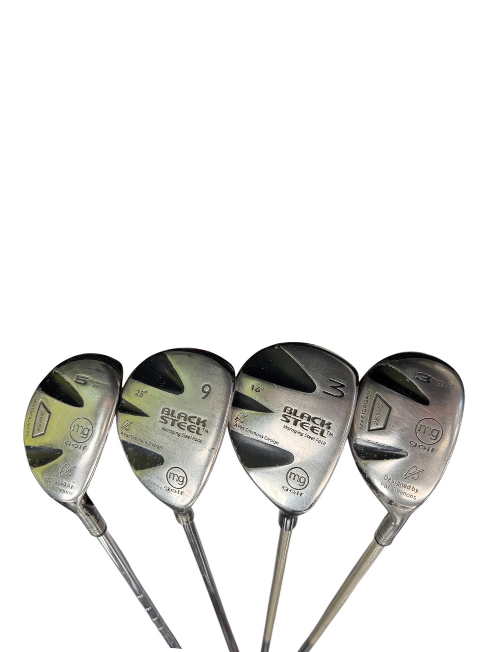 a Used MasterGrip MG GOLF BLK STEEL Mens Package Set RH Black 4 Piece