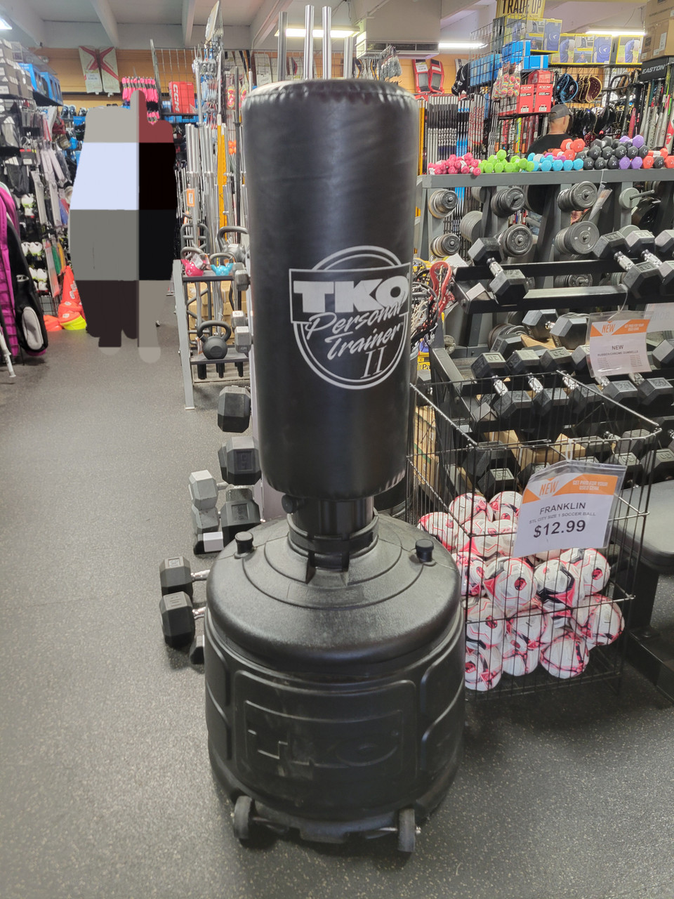 Used TKO PERSONAL TRAINER II Boxing Heavy Bag Black 100 lb