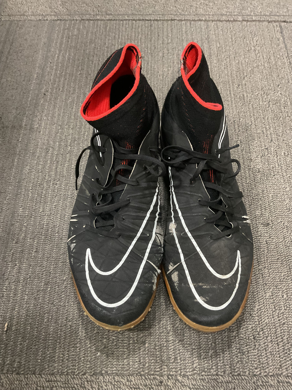 Used Nike HYPERVENOM X Soccer Indoor Shoes Black Senior 8.5
