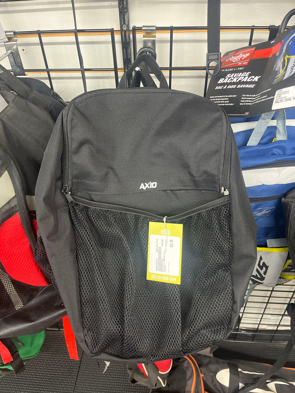 Rawlings Baseball Backpack Black White The Mark of a Pro Gear Bag Softball Used