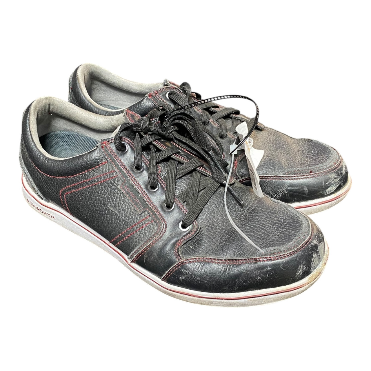 Used ASHWORTH Mens Golf Shoes Black Senior 10