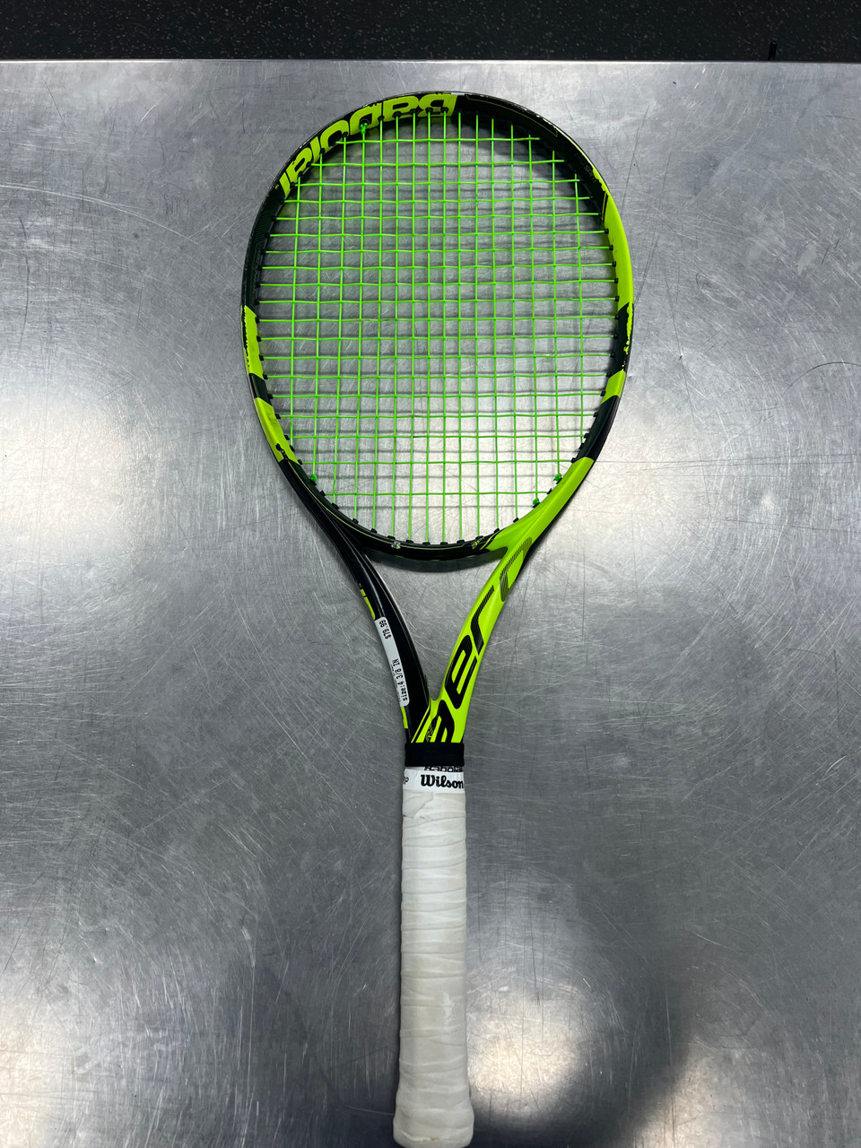 Used Babolat PURE AERO Adult Tennis Racquet Neon Green 4 3/8