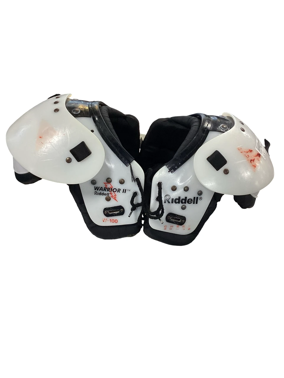 Used Riddell WARRIOR 2 FB Shoulder Pads White SM