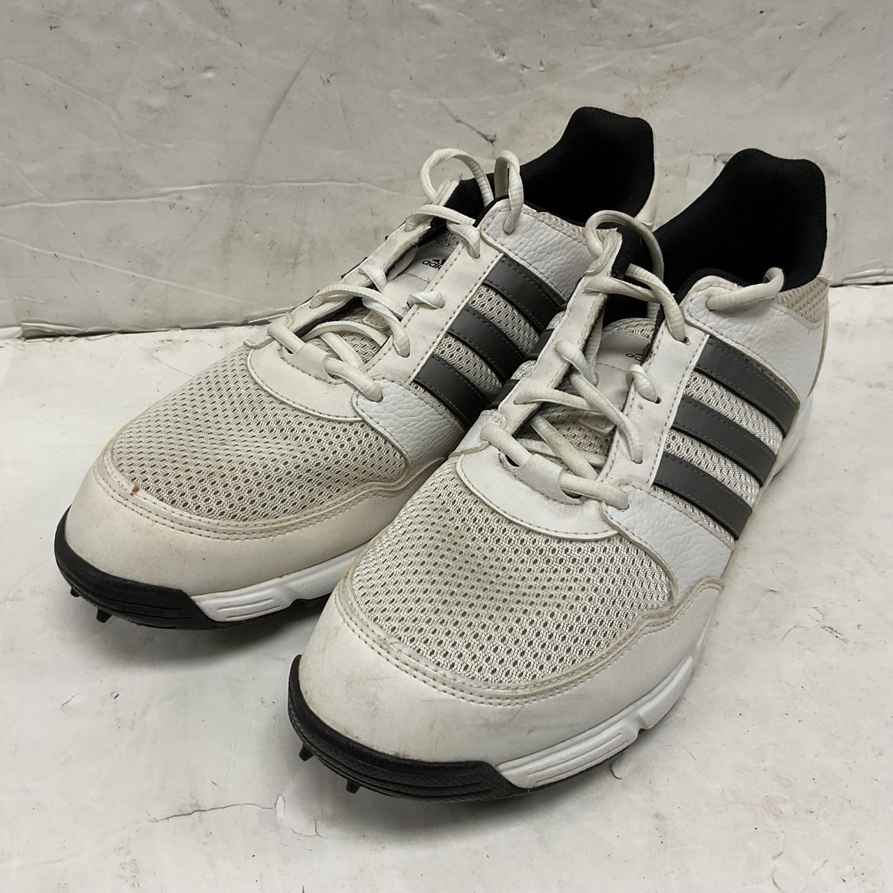 Used Adidas 816570 Mens Golf Shoes White And Grey Senior 11
