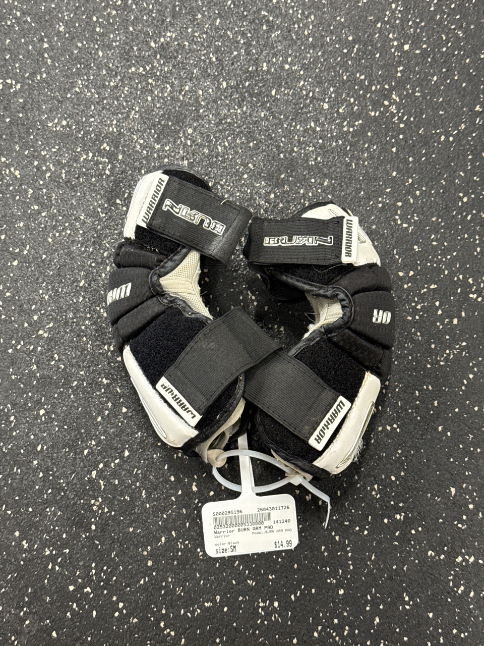 Used Warrior BURN ARM PAD Lacrosse Arm Pads/Guards Black SM